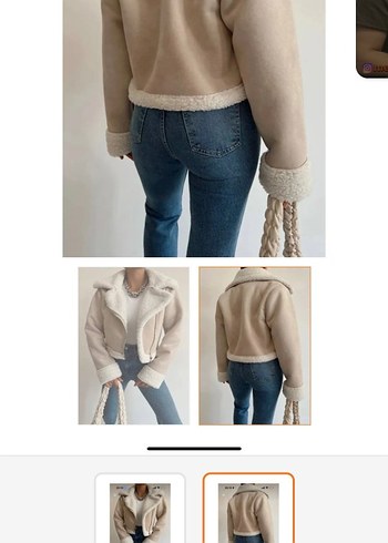 Kısa Kesim Bej Kürk Detaylı Süet Ceket - Görsel 2