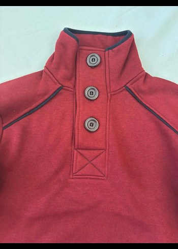 Bordo  Yüksek Yakalı Sweatshirt - Görsel 6