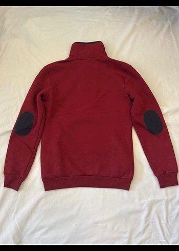 Bordo  Yüksek Yakalı Sweatshirt - Görsel 4