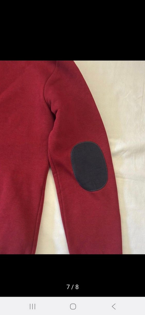 Bordo  Yüksek Yakalı Sweatshirt - Görsel 3