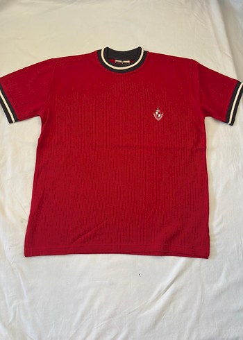 Kısa Kollu Kırmızı Erkek Triko Tişört - Görsel 5