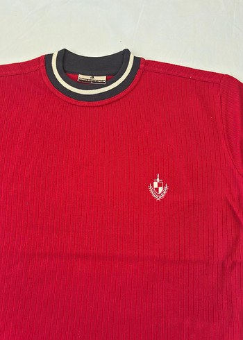 Kısa Kollu Kırmızı Erkek Triko Tişört - Görsel 2