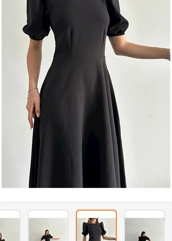 Balon kol elbise - Görsel 4