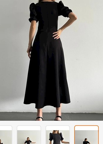 Balon kol elbise - Görsel 5