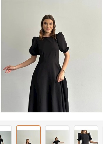 Balon kol elbise - Görsel 2