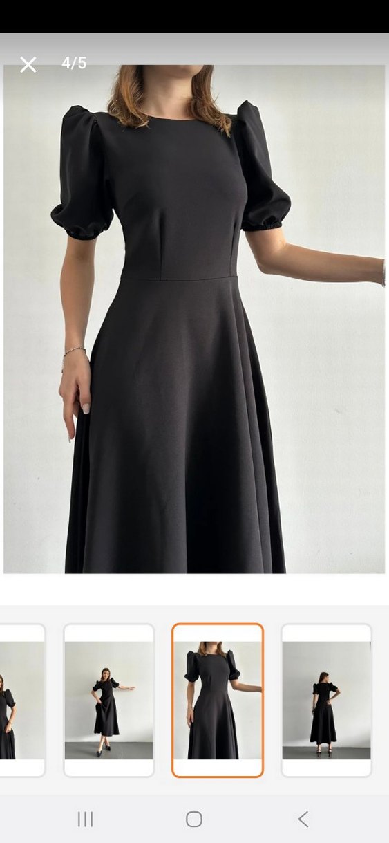 Balon kol elbise - Görsel 4