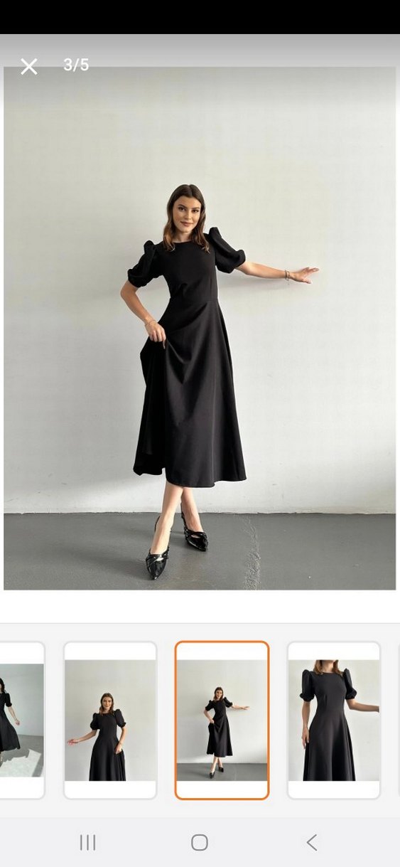 Balon kol elbise - Görsel 3