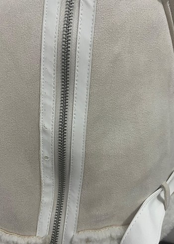 Kürk Detaylı Bej Süet Kadın Ceket - Görsel 7