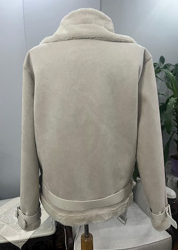 Beyaz Kürklü Midi Kadın Mont - Görsel 8