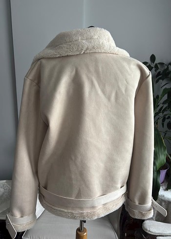 Beyaz Kürklü Midi Kadın Ceket - Görsel 8