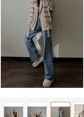 Bej Kürklü Süet Kısa Ceket - Görsel 2