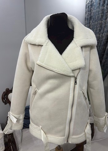 Bej Kürklü Süet Kısa Ceket - Görsel 6