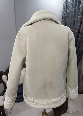 Bej Kürklü Süet Kısa Ceket - Görsel 8