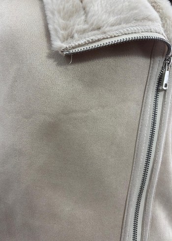 Beyaz Kürklü Midi Kadın Ceket - Görsel 8