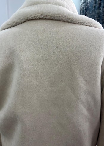 Beyaz Kürklü Midi Kadın Ceket - Görsel 9