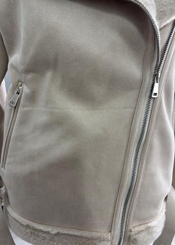 Beyaz Tüylü Midi Kadın Ceket - Görsel 9