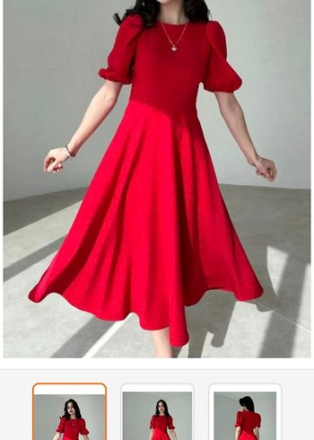 Kırmızı Vintage Uzun Abiye Elbise - Görsel 6