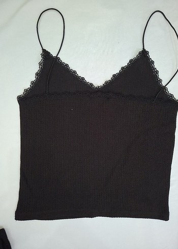 Diğer Siyah Dantel Detaylı Kolsuz Mini Pijama Takımı