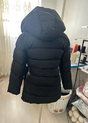 Kuşaklı Siyah Midi Kaban - Görsel 2