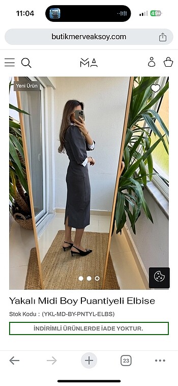 Diğer Puantiyeli Midi Elbise Zara Mango