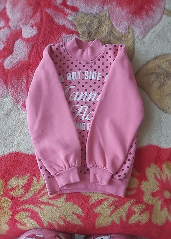 Diğer Kız Çocuk Pembe Baskılı Sweatshirt