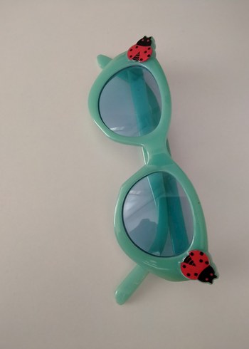 Parlak Turkuaz Retro Kız çocuk Güneş Gözlüğü - Görsel 3