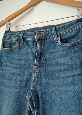 Gri Mavi Kadın Denim Rahat Kesim Pantolon - Görsel 2