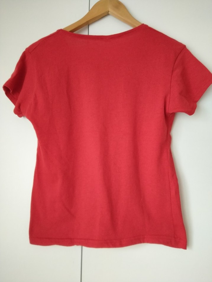 Kırmızı Kısa Kollu Kadın Tişört - Görsel 4