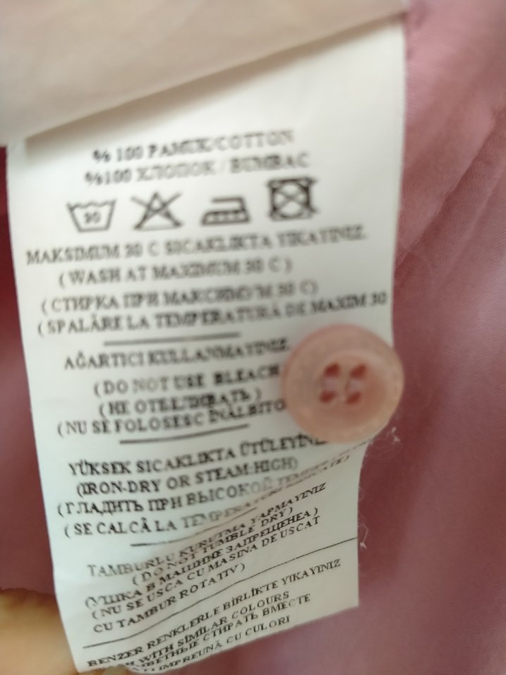 Düğmeli Pembe Keten Uzun Kollu Gömlek - Görsel 5