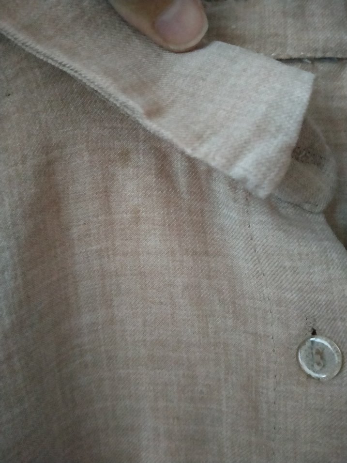 Bej Kısa Kollu Keten Gömlek - Görsel 4
