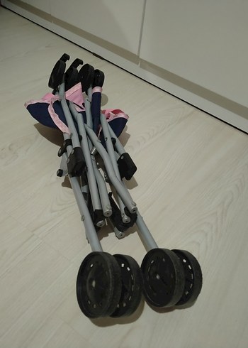 Pastel Pembe Bebek Baston Arabası - Görsel 7