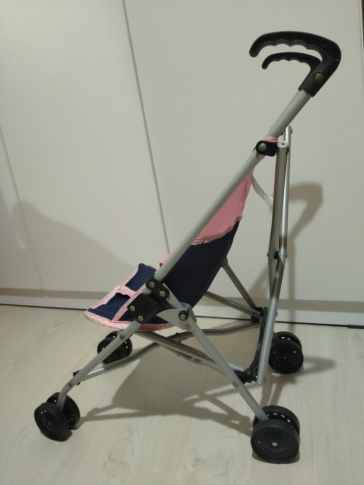 Pastel Pembe Bebek Baston Arabası - Görsel 5