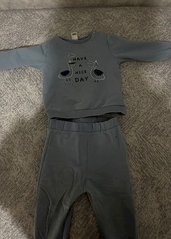 Gri Erkek Çocuk Uzun Kollu Pijama Takımı - Görsel 2