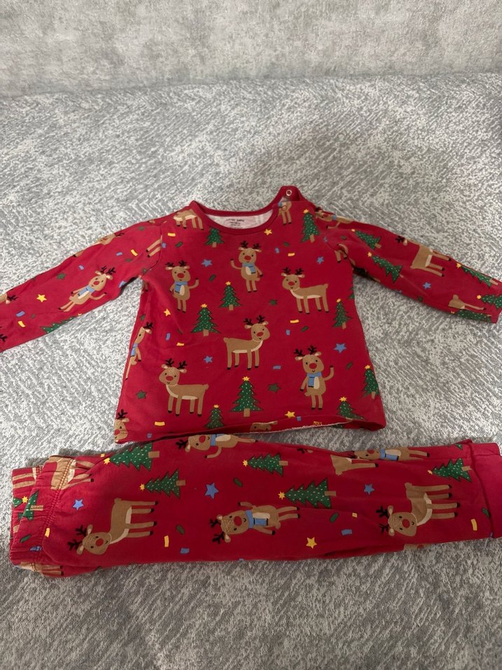 Çocuk Kırmızı Baskılı Polar Pijama Takımı - Görsel 2