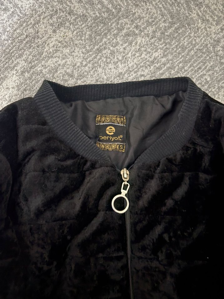 Siyah Kadın Suni Kürk Detaylı Bomber Ceket - Görsel 2