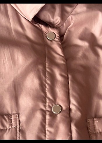 Pudra Midi Düğmeli Kadın Ceket - Görsel 5