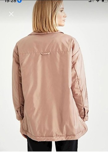 Pudra Midi Düğmeli Kadın Ceket - Görsel 7