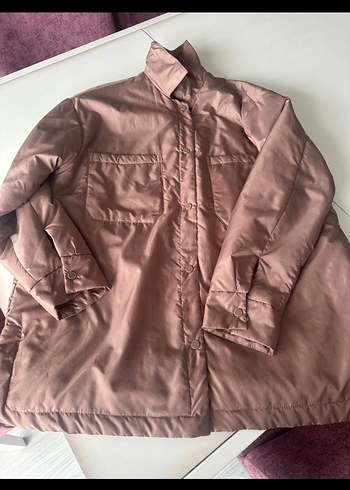 Pudra Midi Düğmeli Kadın Ceket - Görsel 6