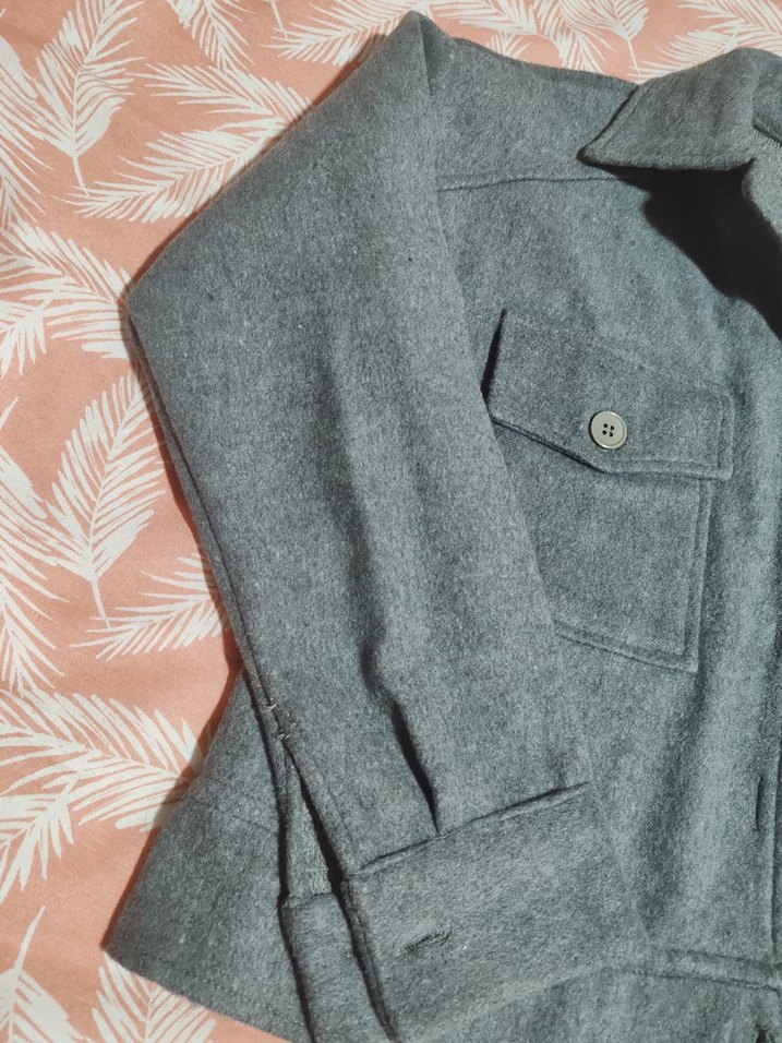 Gri Düğmeli Kadın Ceket - Görsel 5