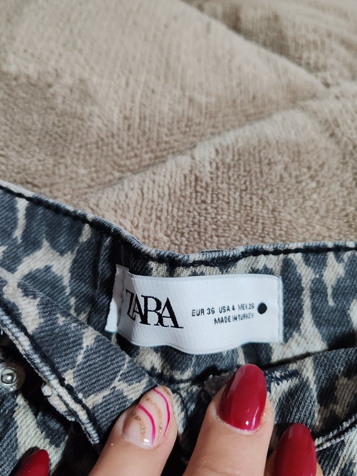 Gri Leopar Desenli Uzun Kadın Etek - Görsel 2