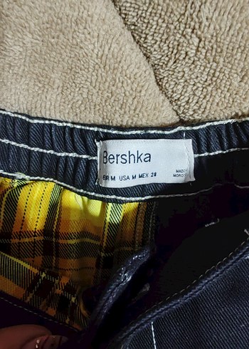 Sarı Ekose ve Siyah Parçalı Mini Etek - Görsel 2