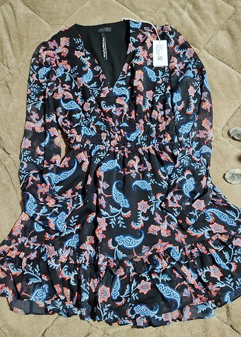 Guess Çok Renkli Bohem Desenli elbise - Görsel 3