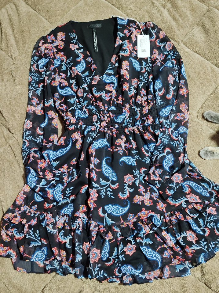 Guess Çok Renkli Bohem Desenli elbise - Görsel 3