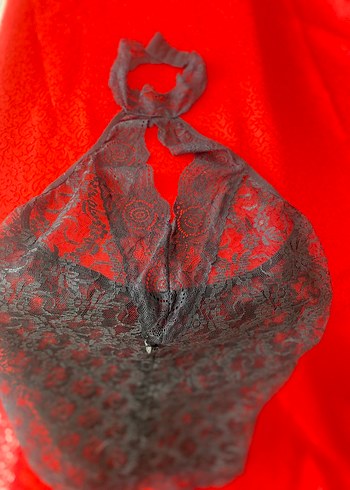 Kadın siyah Dantel gecelik - Görsel 2