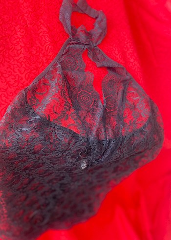 Kadın siyah Dantel gecelik - Görsel 5