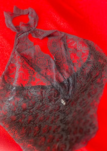 Kadın siyah Dantel gecelik - Görsel 3