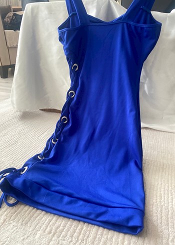 Mavi Askılı  Mini Elbise - Görsel 10