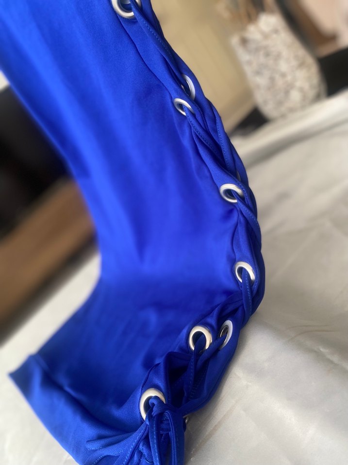 Mavi Askılı  Mini Elbise - Görsel 2