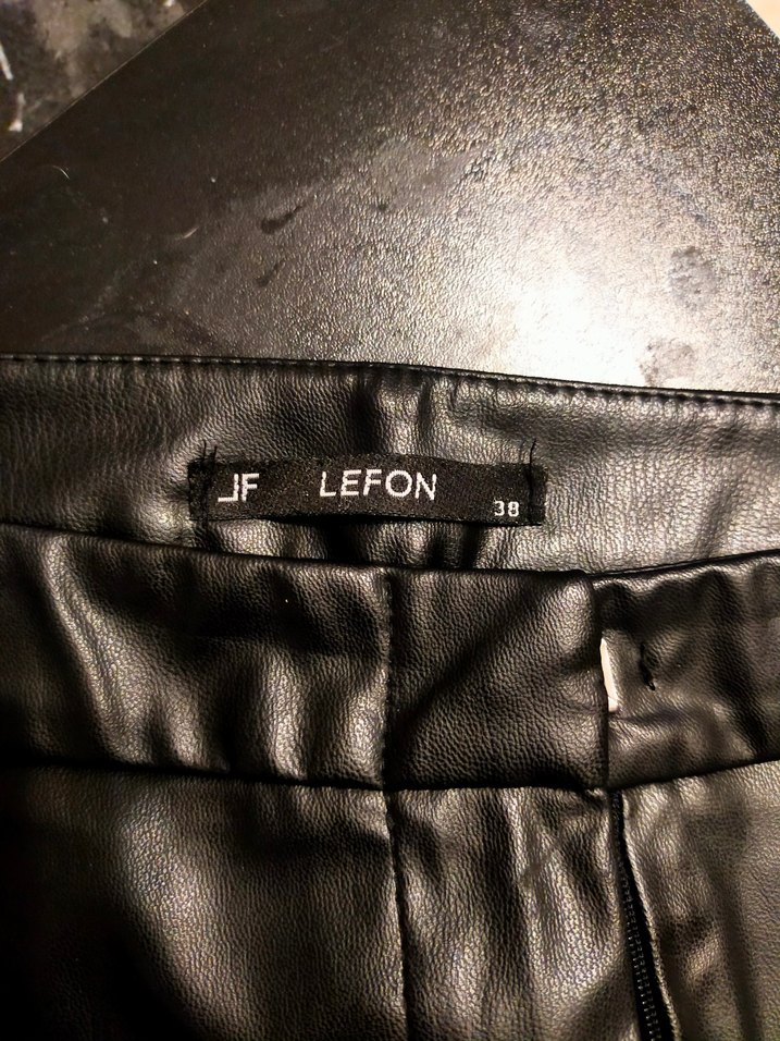 Siyah Parlak Deri Kadın pantolon - Görsel 4