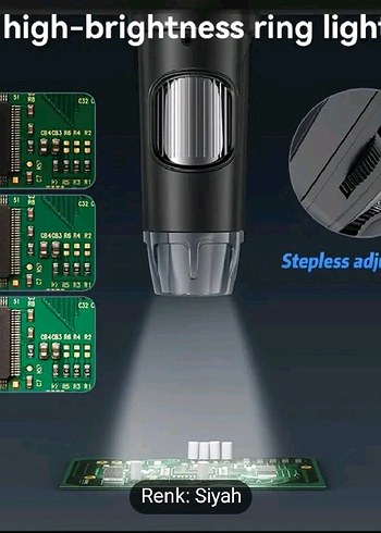 14.3cm Ekranlı Siyah Dijital Mikroskop - Görsel 3